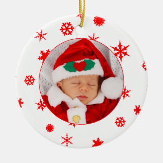 Premier ornement photo personnalisé de Noël du béb