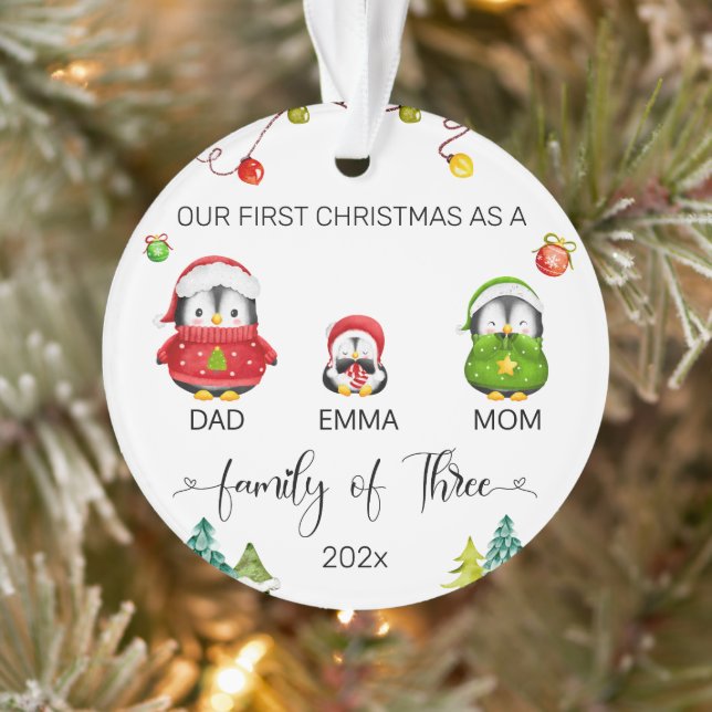 Premier pingouin de Noël pour bébé personnalisé (Arbre)