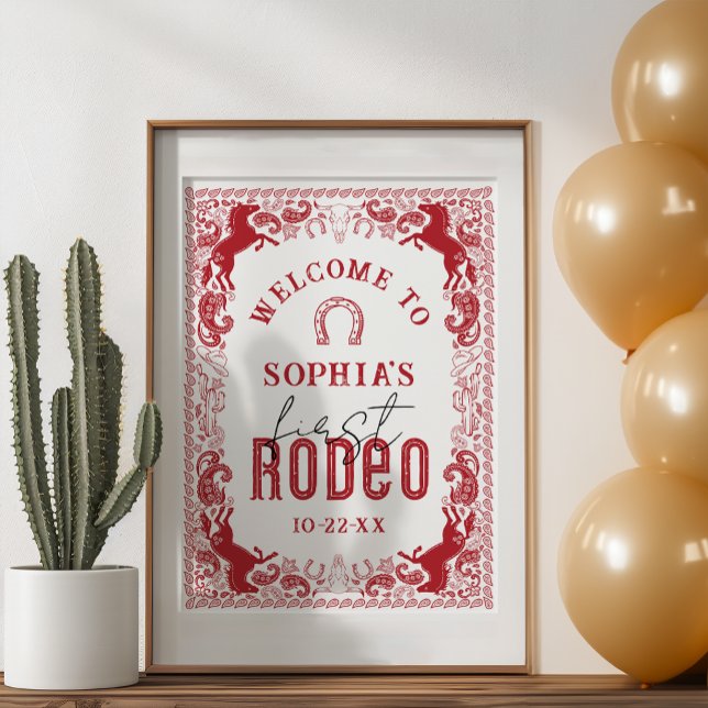 Premier Rodeo Anniversaire Affiche de bienvenue de (Welcome Party Poster)