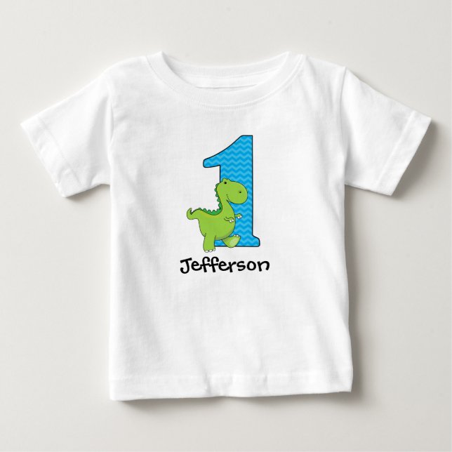 Premier T-shirt d'anniversaire de dinosaure (Devant)