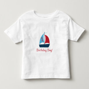 Premier T-shirt de bateau à voile d'anniversaire