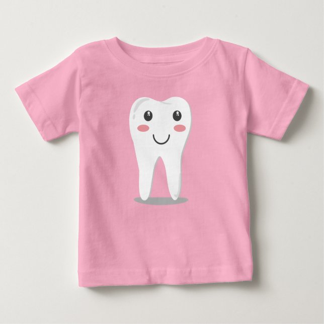 Premier T-shirt de bébé de la dent du bébé (Devant)