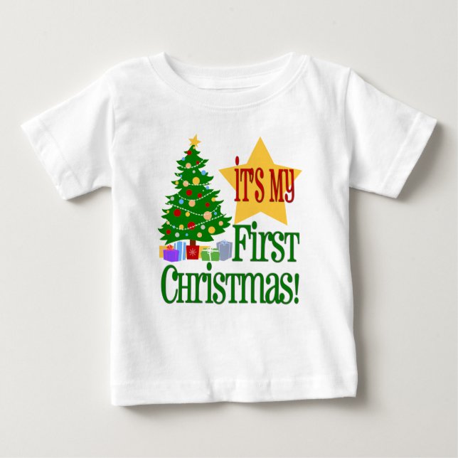 Premier T-shirt de Noël de Babys (Devant)