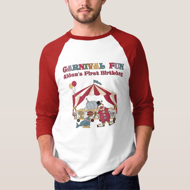 Premier T-shirt de raglan de douille de (Devant)
