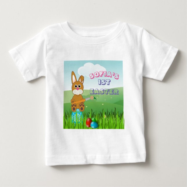 Premier T-shirt OEufs de peinture de Pâques pour b (Devant)