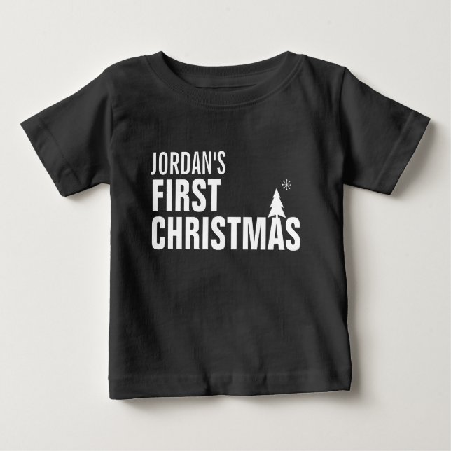 Premier T-shirt rouge bébé de Noël (Devant)