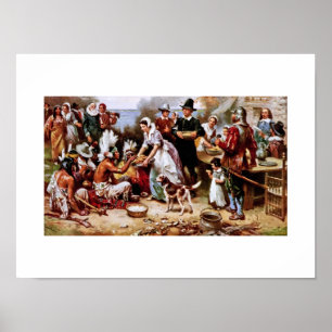 Premier Thanksgiving, 1621. Poster d'art