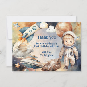 Premier Voyage Autour Du Soleil Carte de remerciem