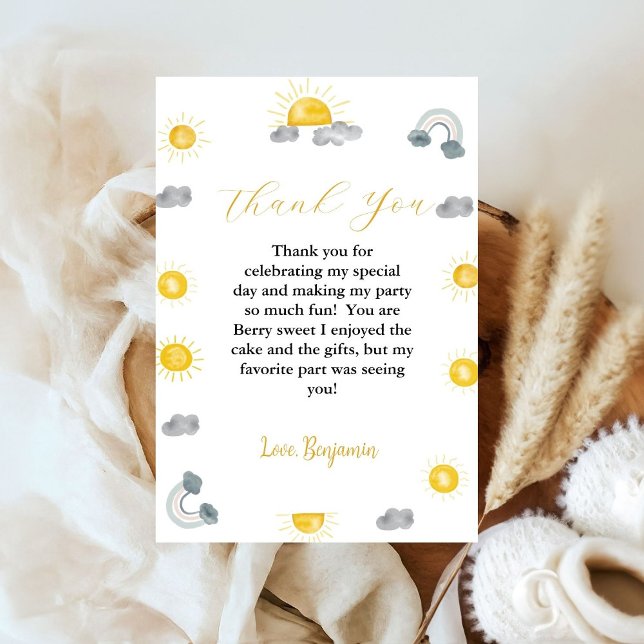 Premier Voyage Autour Du Soleil Carte de remerciem (Créateur téléchargé)