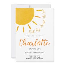 Premier Voyage Autour Du Soleil Invitation