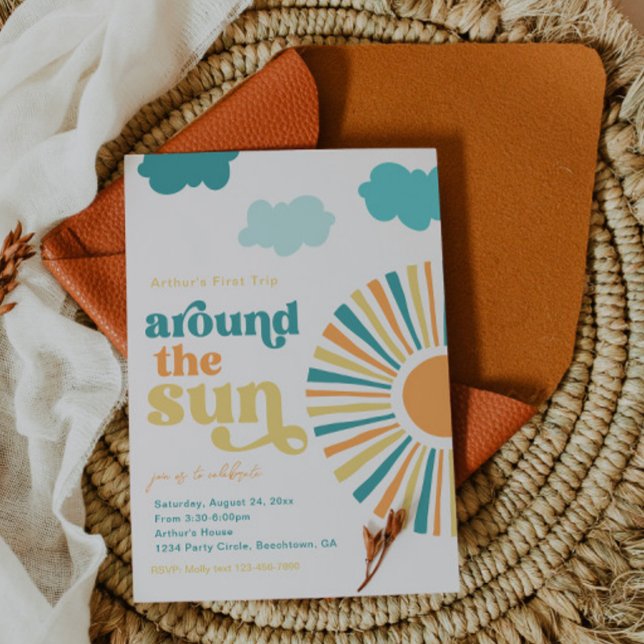 Premier Voyage Autour Du Soleil Invitation Anniver (Créateur téléchargé)