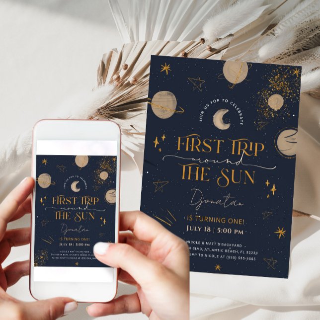 Premier Voyage Autour Du Soleil Invitation Anniver (Créateur téléchargé)