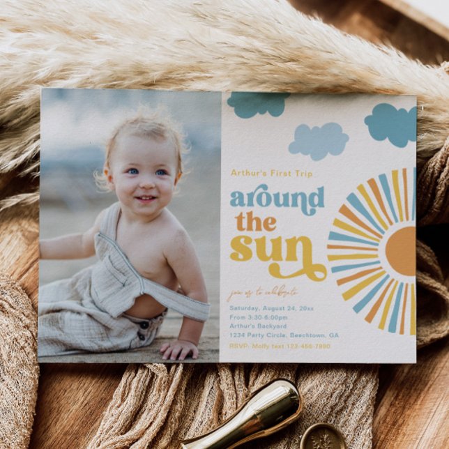 Premier Voyage Autour Du Soleil Invitation Anniver (Créateur téléchargé)