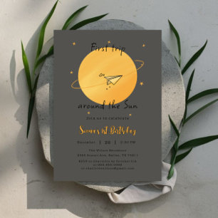 Premier voyage autour du soleil Invitation d'anniv