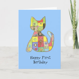Première carte d'anniversaire avec le chat de