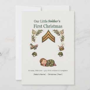 Première carte de Noël de Petit Soldat — Bébé