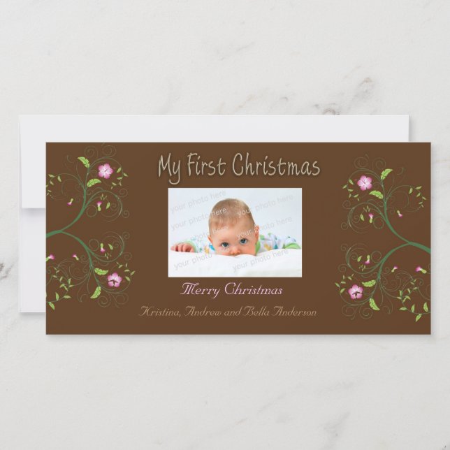 Première carte de Noël photo (Devant)