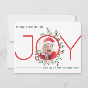 Première carte de Noël pour bébé avec Joyful Desig