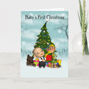Première carte de Noël pour bébé - mignon petit bé