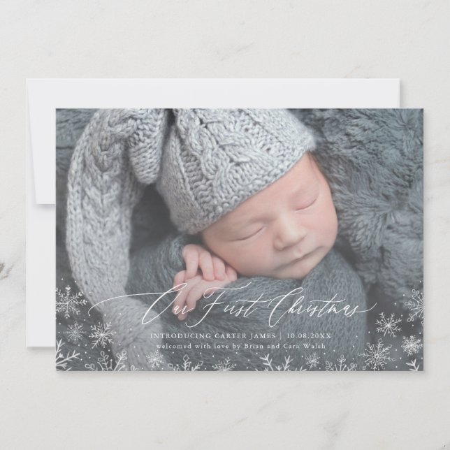 Première carte de Noël pour nouveau-né (Devant)