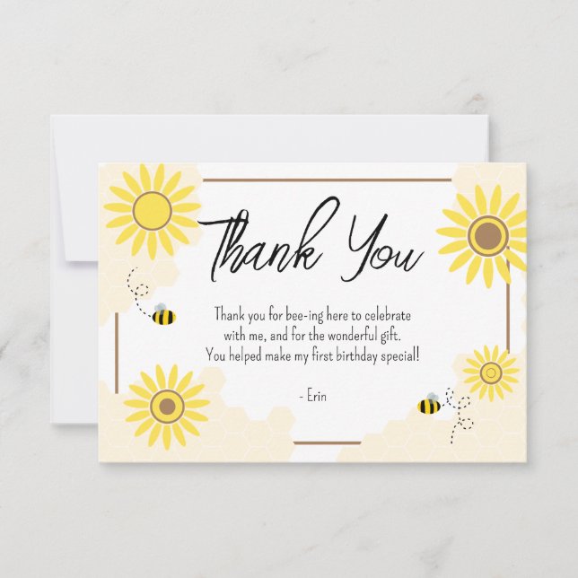 Première Carte de remerciements du jour de l'abeil (Devant)