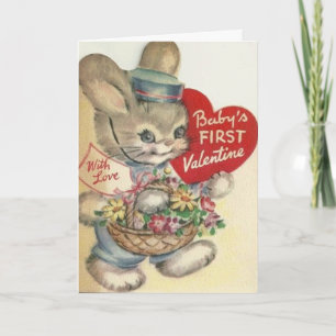 Première carte de Saint-Valentin pour bébé vintage