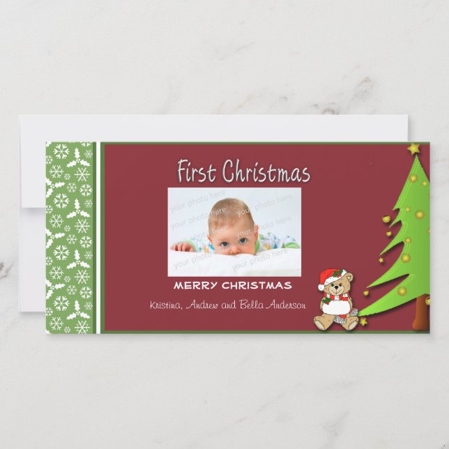 Première carte photo d'arbre de Noël (Devant)