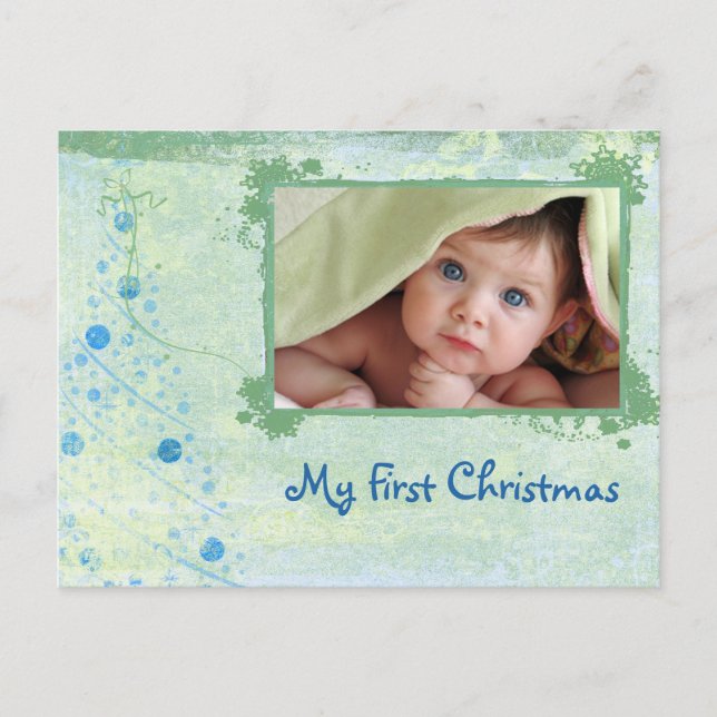 Première carte postale de photo de Noël d'arbre (Devant)