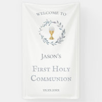 Première Communion catholique garçon Bannière