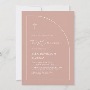 Première communion d'Arc rose Invitation pour les