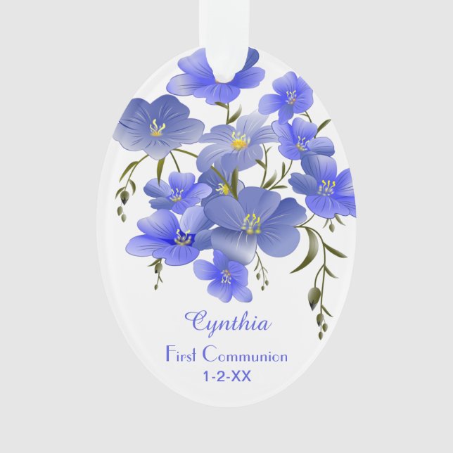 Première Communion Élégant Floral Personnalisé (devant)