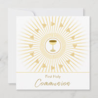 Première Communion Gold avec Croix, Invitation