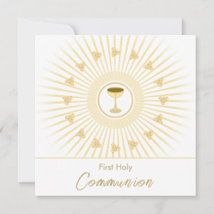 Première Communion Gold avec Croix, Invitation