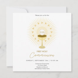 Première Communion Gold avec Invitation Chalice