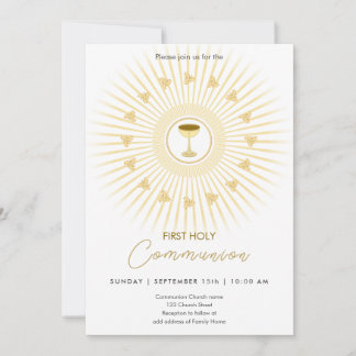 Première Communion Gold avec Invitation Chalice
