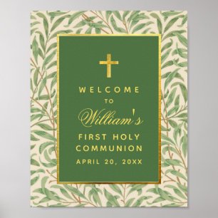Première Communion Green Gold Affiche de bienvenue