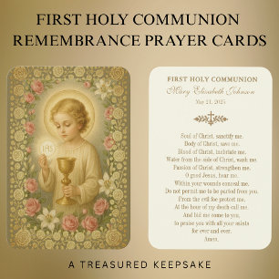Première Communion Jésus Roses Vintage