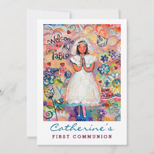 Première communion pour fille Invitation personnal