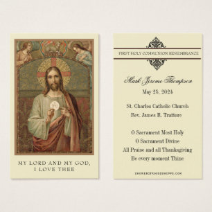 PREMIÈRE COMMUNION SAINTE JÉSUS ANGES CARTE SAINTE
