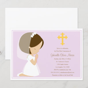 Première Communion Sainte - Lavande   Invitation