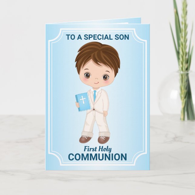 Première Communion Sainte pour petite carte de voe (Devant)