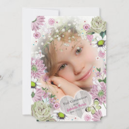 Première communion solennelle Fleurs | Cartes de p