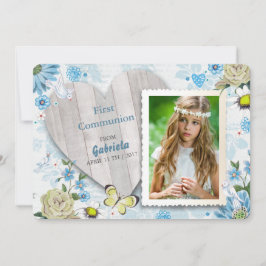 Première communion solennelle Fleurs | Cartes d'in