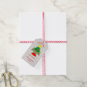 Première étiquette de cadeau de Noël du bébé