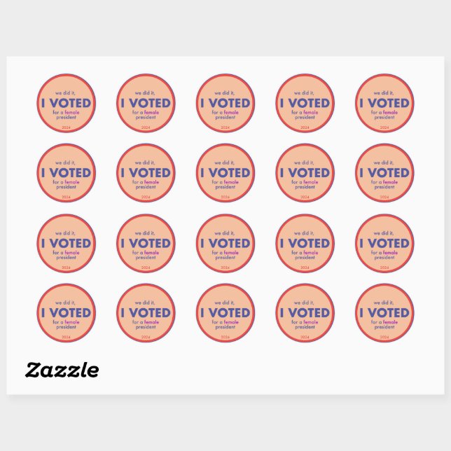 Première Femme J'Ai Voté Sticker Feuille (Feuille)
