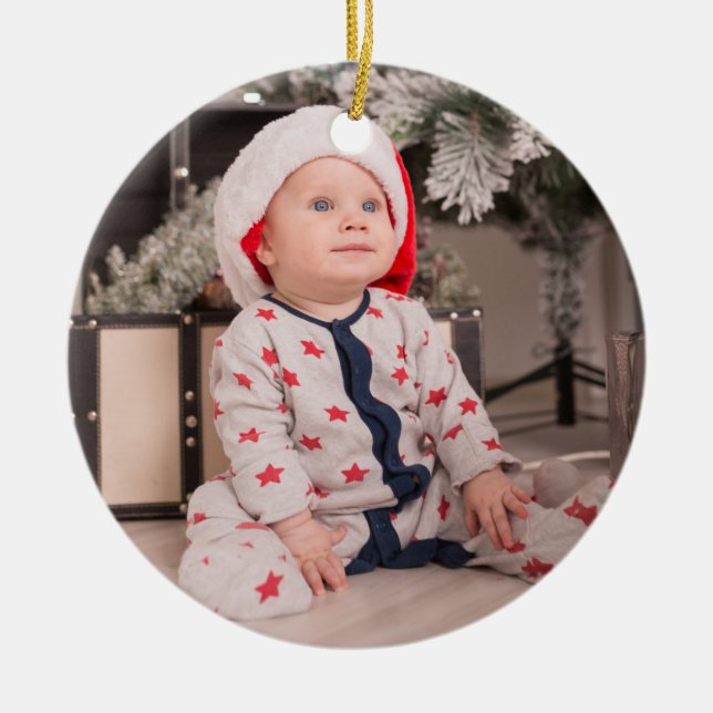 Première fête de Noël Année Photo Ornement (Devant)