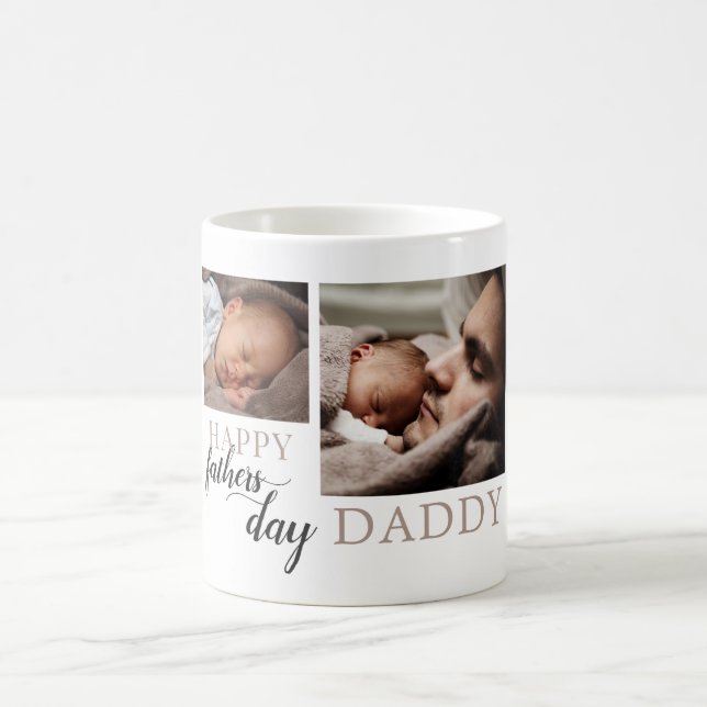Première Fête des pères Du Nouveau Bébé Photo Mug (Centre)