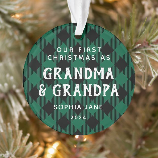 Première Fois Grand-parents Noël Rustique Nouveau  (Arbre)