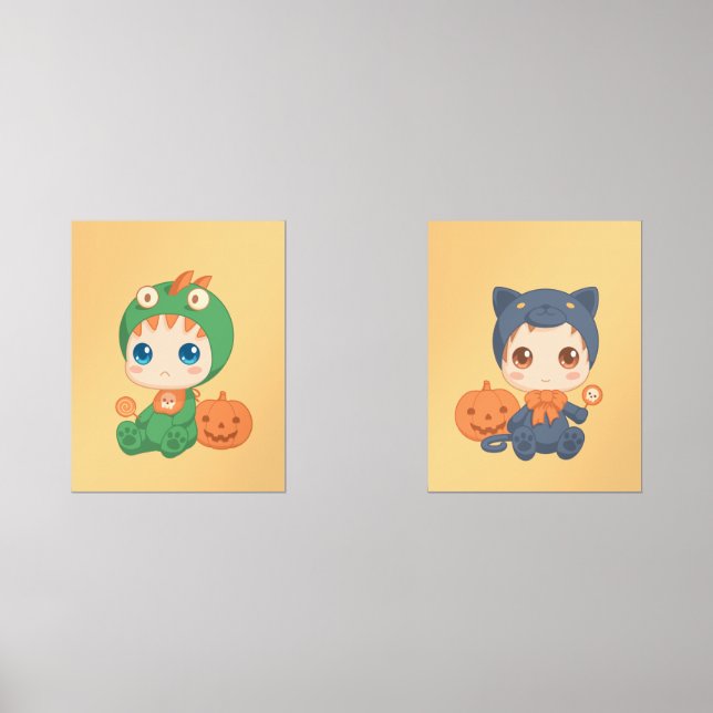 Première Halloween Babies Chat noir Costume Dragon (Recto)