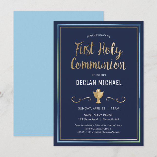 Première Invitation à la Communion - Élégante, Sim (Devant / Derrière)